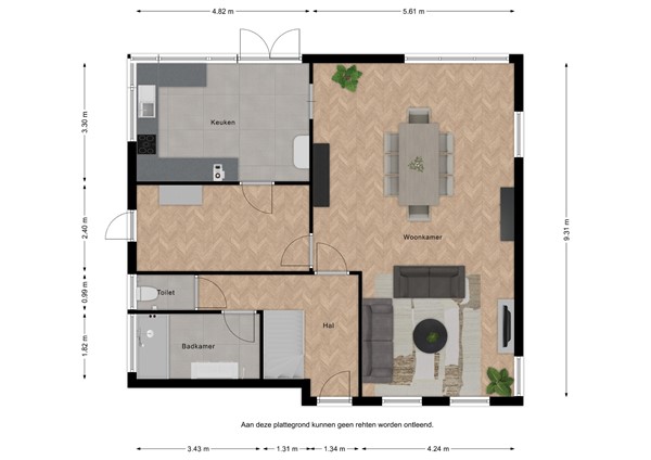 Floorplan - Hoofdplaatseweg 17, 4521 GK Biervliet